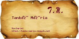 Tankó Mária névjegykártya